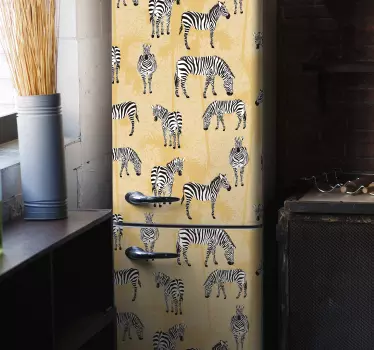 斑马和棕榈树冰箱贴 - TenStickers