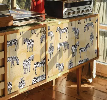 Zebra and palms furniture sticker - TenStickers