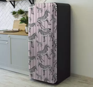 Vintage Zebra Illustration fridge sticker - TenStickers