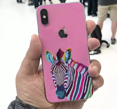 Zebra pop art iPhone sticker - TenStickers