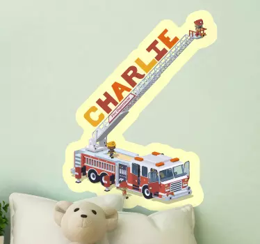 Raamstickers speelgoed Ladder en brandweerwagen - TenStickers