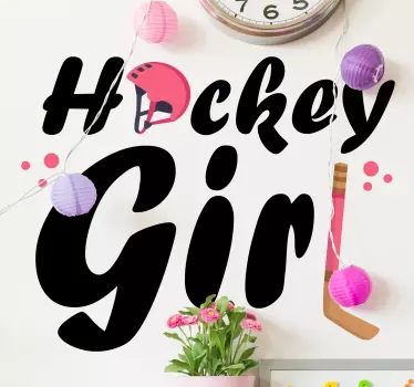 Ice Hockey girl wall sticker - TenStickers