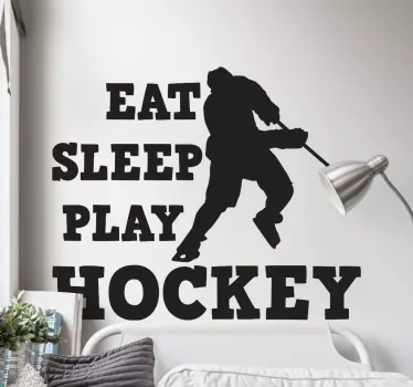 Eat sleep play hockey wall sticker - TenStickers