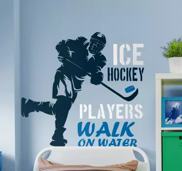 Ice hockey walk on water wall sticker - TenStickers