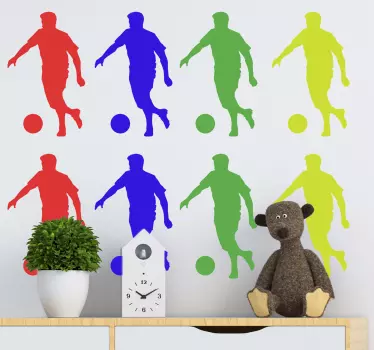 Fodboldspiller pakke fodbold væg klistermærke - TenStickers