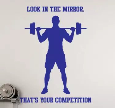 Look in the Mirror Fitness quote wall stickers - TenStickers