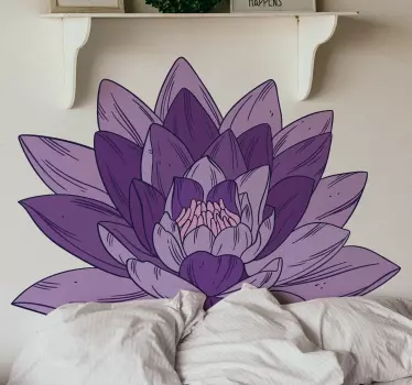 Lotus purple flower wall sticker - TenStickers