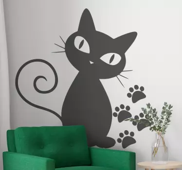 Cat and paw print pet sticker - TenStickers