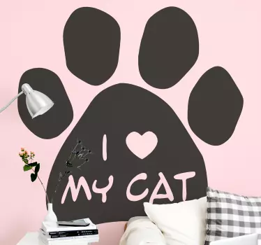 I love my cat paw print pet sticker - TenStickers