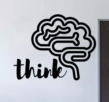 Think brain inspirational quote wall stickers - TenStickers