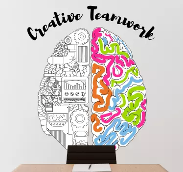 Creative Teamwork Brain quote wall stickers - TenStickers