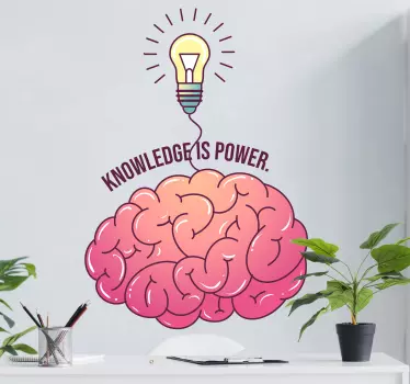 Knowledge is power brain inspirational sticker - TenStickers
