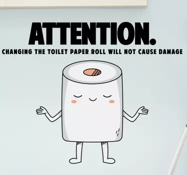 Toilet roll brain text wall sticker - TenStickers