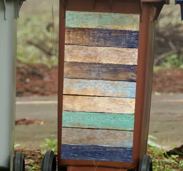 Kliko sticker Kleurrijke houten plank - TenStickers