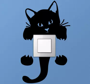 Hanging Cat light switch sticker - TenStickers