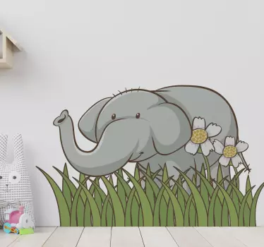 Autocolant elefant în mobilierul de grădină - TenStickers