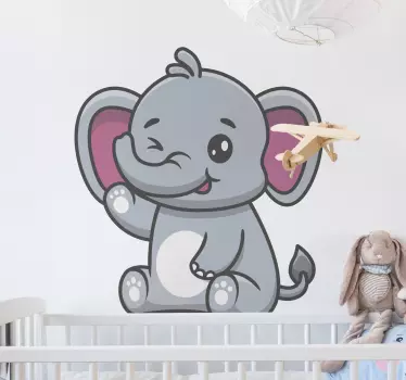 Baby elephant animal wall sticker - TenStickers