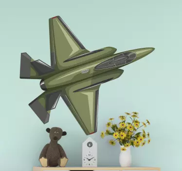 Fighter plane  illustration sticker - TenStickers