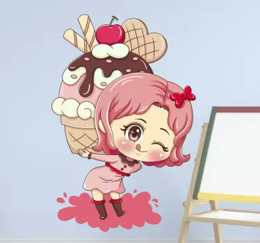 Cupcake anime cartoon sticker - TenStickers