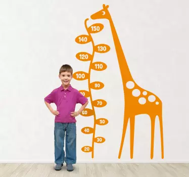 Eating Giraffe Height Chart Sticker - TenStickers