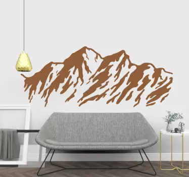Vinilo naturaleza Montaña con ilustración blanca - TenVinilo
