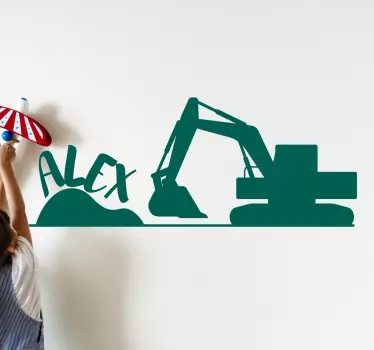 Construction site with personalized name decal - TenStickers