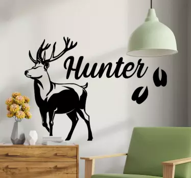 Deer Head Hunter animal wall sticker - TenStickers