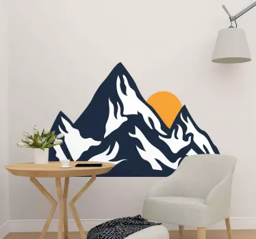Autocolant de perete munți și soare natură - TenStickers