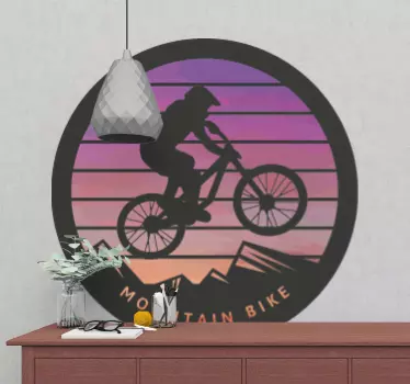 Autocolant de perete apus de soare pentru mountain bike - TenStickers