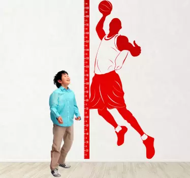 Basketballer Height Chart Kids Sticker - TenStickers