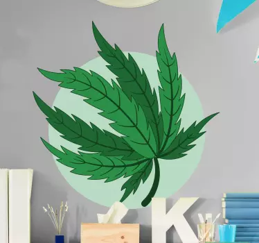 Large Cannabis Leaf plant wall sticker - TenStickers