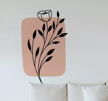 Modern art leaf plant wall sticker - TenStickers