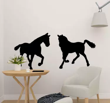 Horses in canter farm animal wall sticker - TenStickers