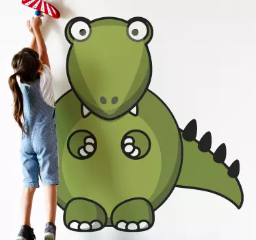 Dinosaur green facing dinosaur wall decal - TenStickers