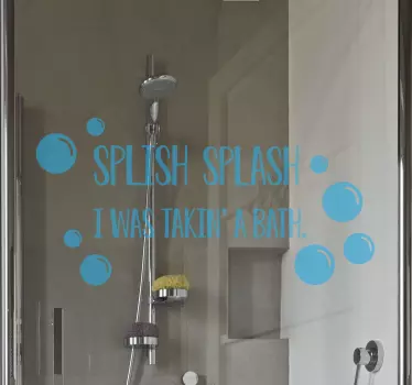 Splish Splash shower screen sticker - TenStickers