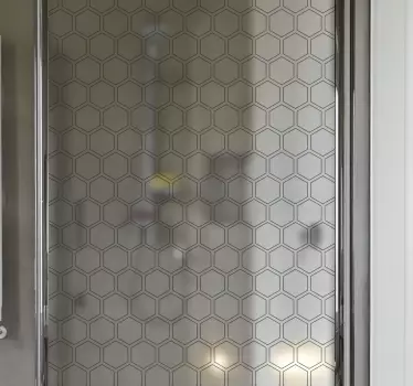 Hexagon shower screen sticker - TenStickers