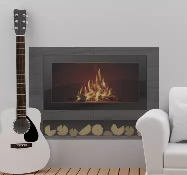 Fireplace with logs object sticker - TenStickers