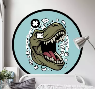 T-rex logo dinosaur wall sticker - TenStickers