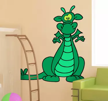 Sticker verde pentru copii dragon - TenStickers