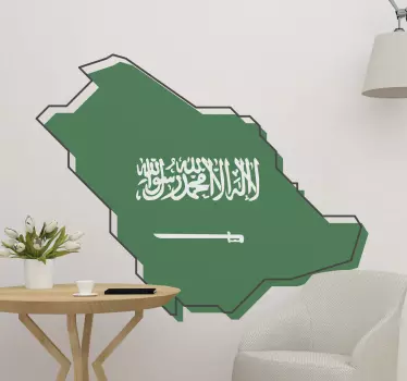 Green Saudita Arabia map world map wall sticker - TenStickers