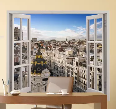 Vinilo 3D Madrid vistas a Gran Vía - TenVinilo