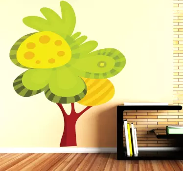 Illustrated Tree Wall Sticker - TenStickers
