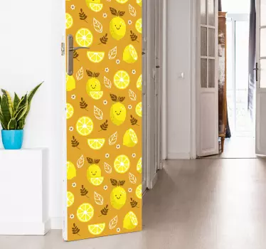 Smiling lemons  door sticker - TenStickers