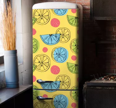 Citrus fruits fridge vinyl  sticker - TenStickers
