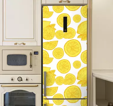 Orange and lemon sketch fridge sticker - TenStickers