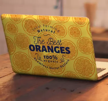 Vintage narancssárga mintás laptop bőr - TenStickers