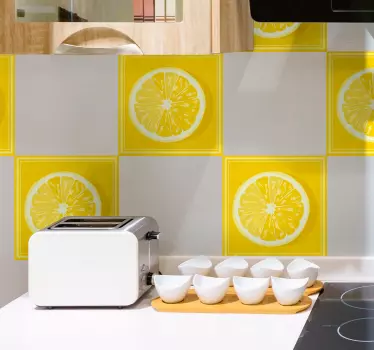 Sliced lemons tiles tile sticker - TenStickers