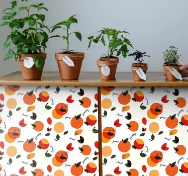 Abstract yummy oranges furniture sticker - TenStickers