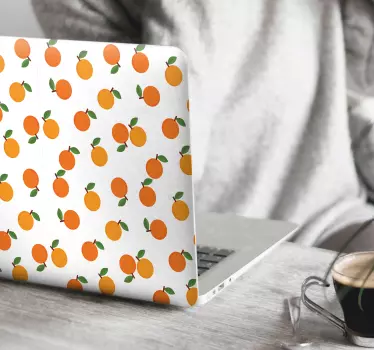 Elegáns narancs laptop bőr matrica - TenStickers