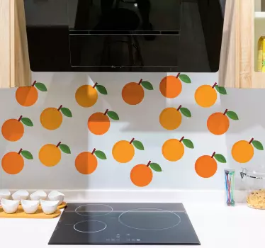 エレガントなオレンジフルーツステッカー - TENSTICKERS
